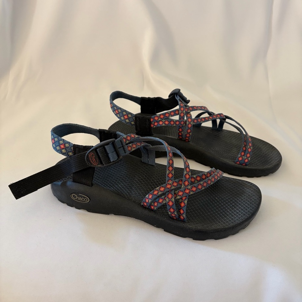 Chaco Women’s Blue and Red Patterned Sandals